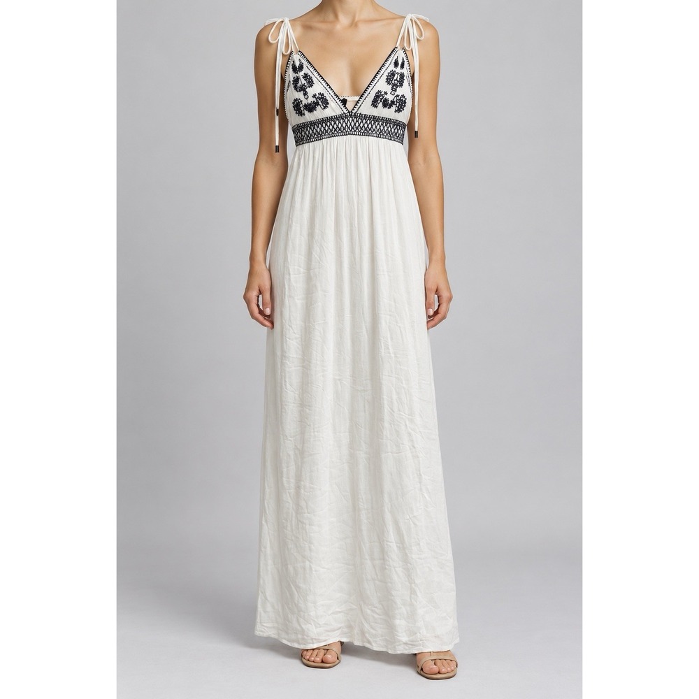 Lulus Womens Days Of Sunlight Ivory Embroidered Maxi Dress White Beach Boho S